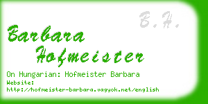 barbara hofmeister business card